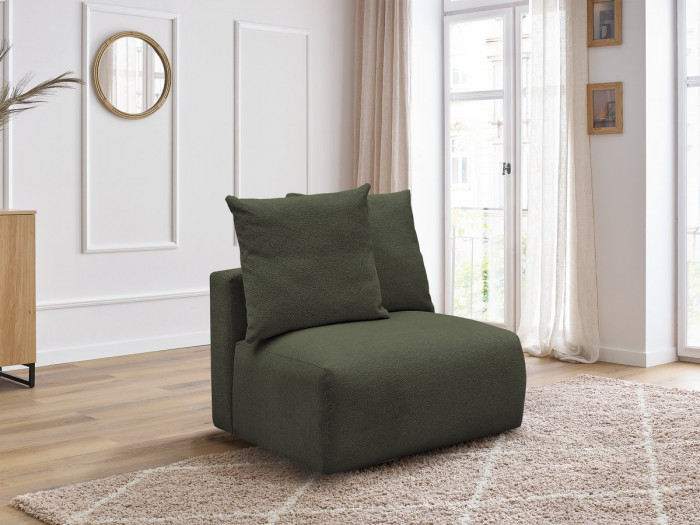 Chauffeuse 1 place sans accoudoir pour canapé modulable VOLTAIRE tissu chiné
