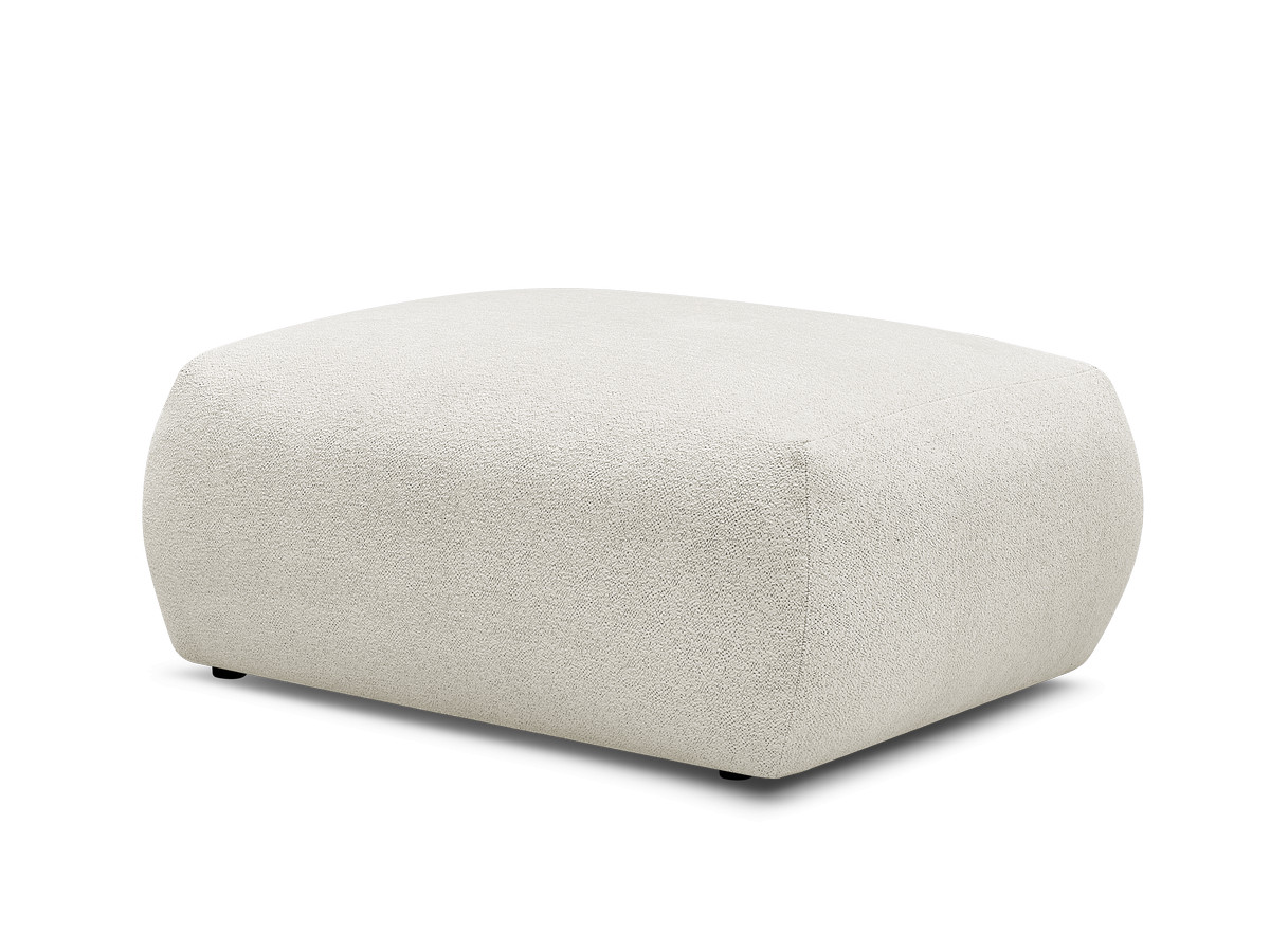pouf carré voltaire tissu chiné de couleur blanc