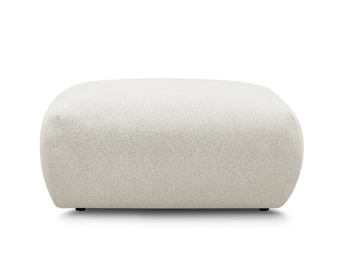 Pouf carré VOLTAIRE chiné blanc