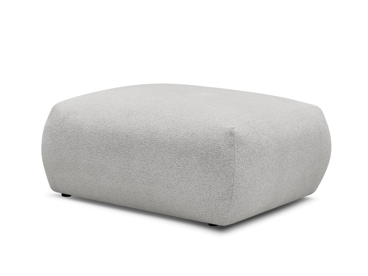 pouf carré voltaire tissu chiné de couleur gris clair