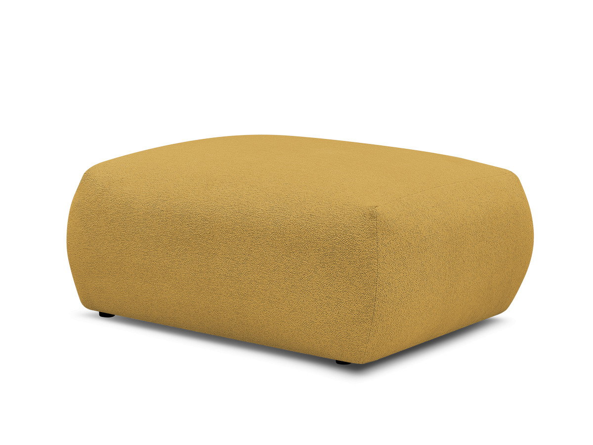 pouf carré voltaire tissu chiné de couleur jaune