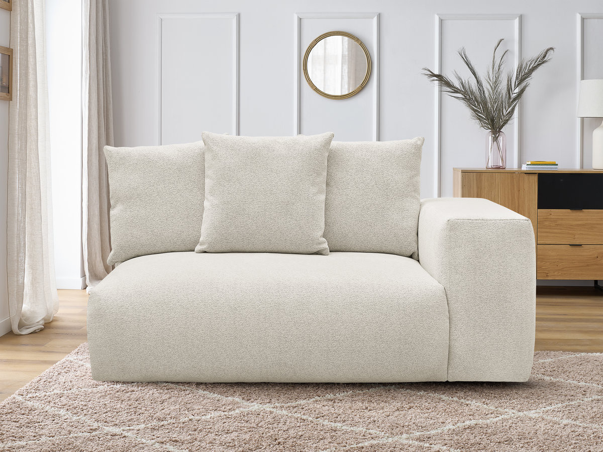 Chauffeuse 2 places avec accoudoir pour canapé modulable VOLTAIRE tissu chiné