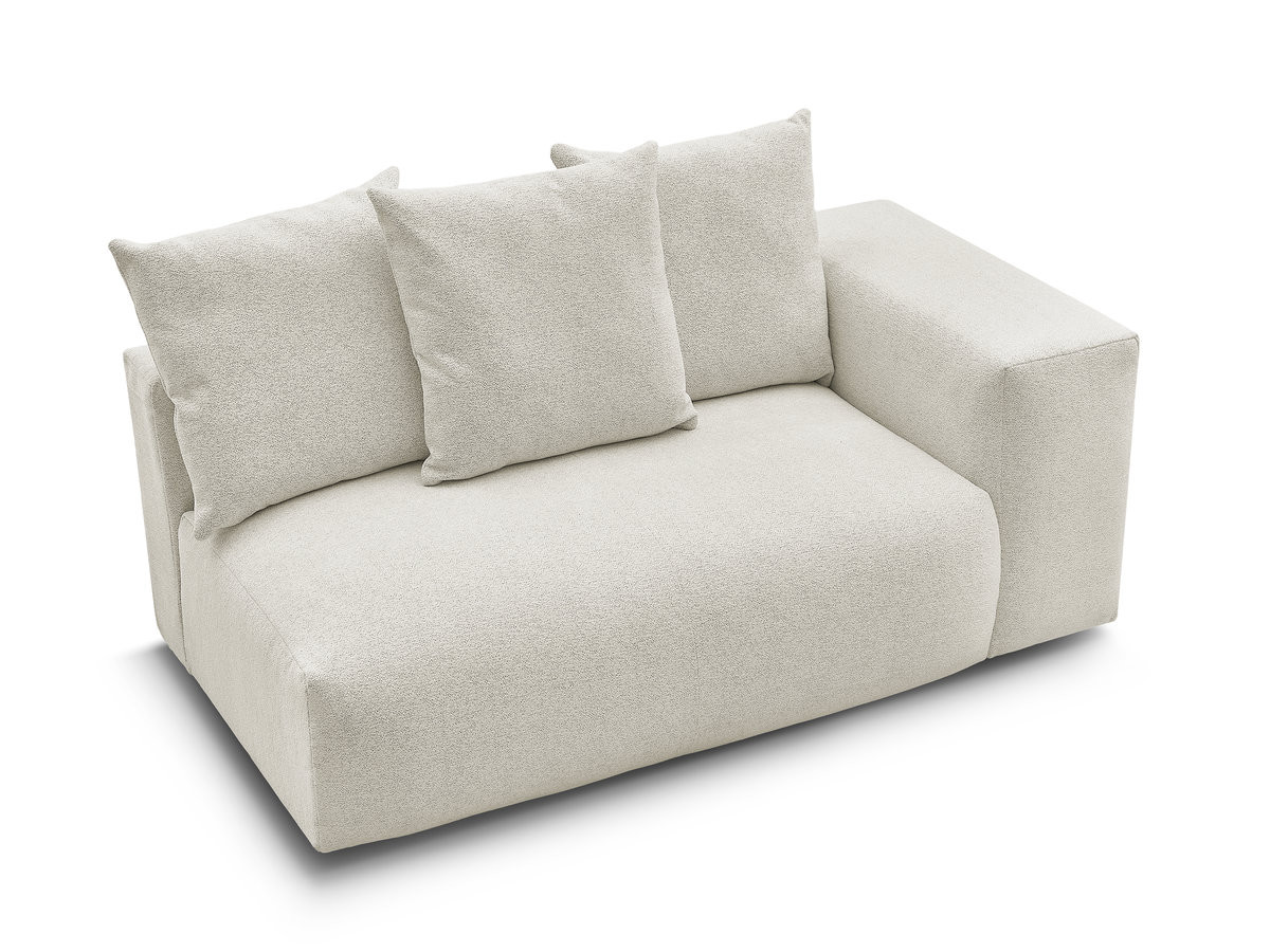 Chauffeuse 2 places avec accoudoir pour canapé modulable VOLTAIRE chiné blanc