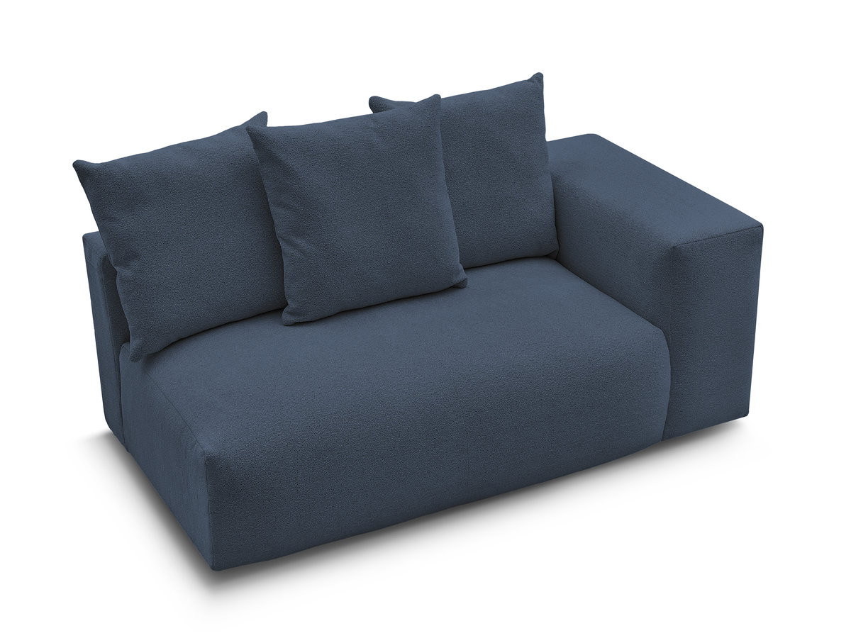 Chauffeuse 2 places avec accoudoir pour canapé modulable VOLTAIRE chiné bleu foncé — vue 5