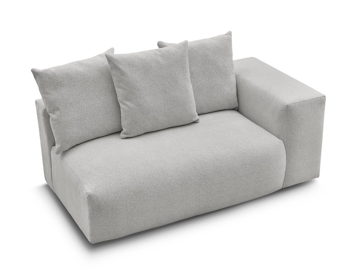 Chauffeuse 2 places avec accoudoir pour canapé modulable VOLTAIRE chiné gris clair — vue 5