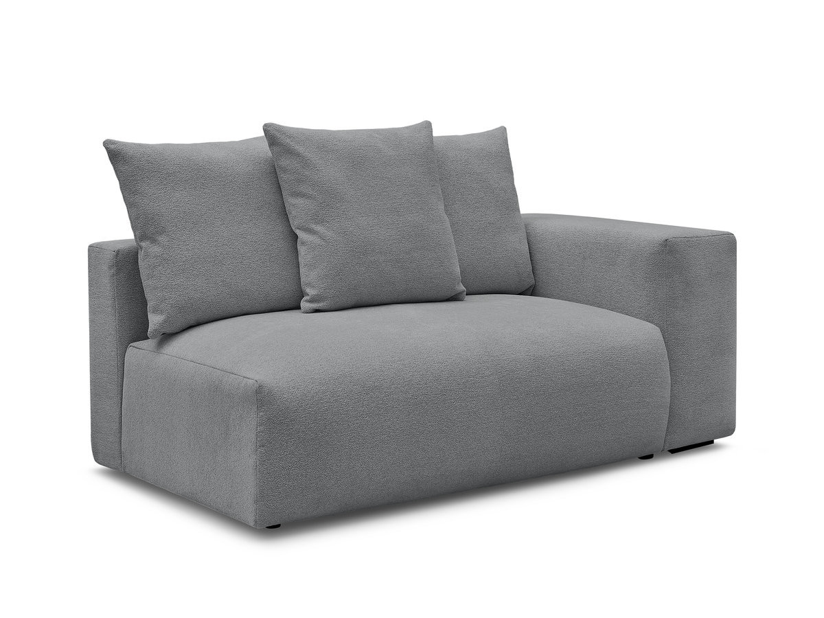 chauffeuse 2 places avec accoudoir pour canapé modulable voltaire tissu chiné de couleur gris foncé