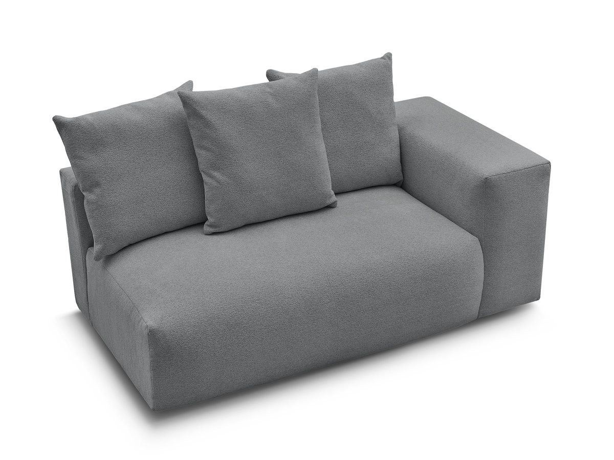 Chauffeuse 2 places avec accoudoir pour canapé modulable VOLTAIRE chiné gris foncé — vue 5