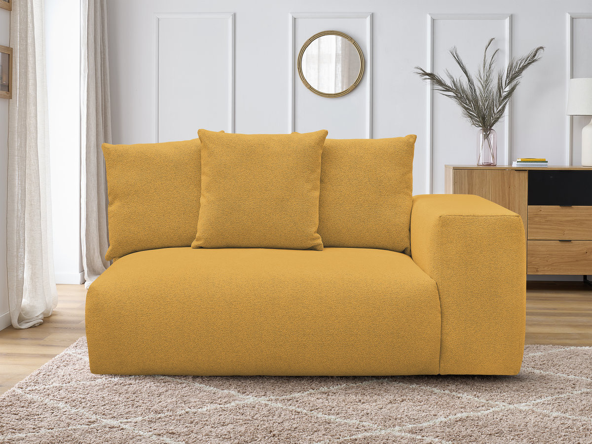 Chauffeuse 2 places avec accoudoir pour canapé modulable VOLTAIRE tissu chiné