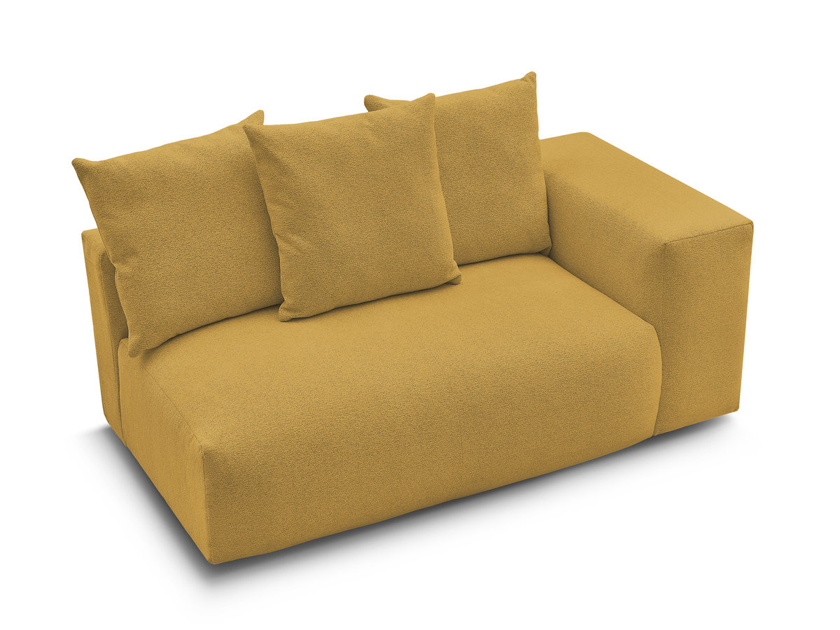 Chauffeuse 2 places avec accoudoir pour canapé modulable VOLTAIRE chiné jaune — vue 5