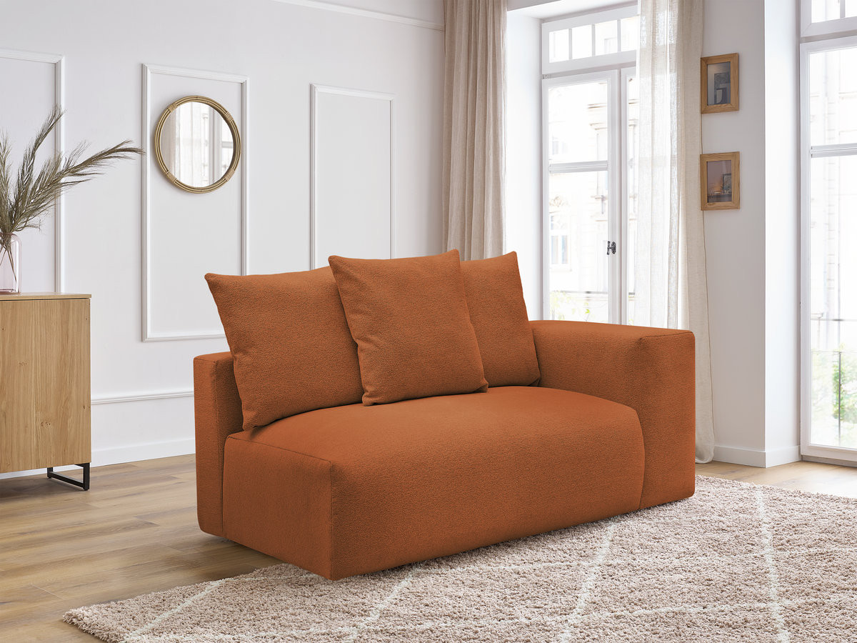 Chauffeuse 2 places avec accoudoir pour canapé modulable VOLTAIRE tissu chiné