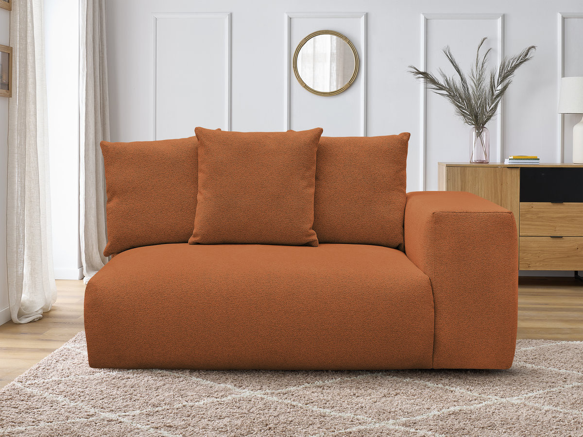 Chauffeuse 2 places avec accoudoir pour canapé modulable VOLTAIRE tissu chiné