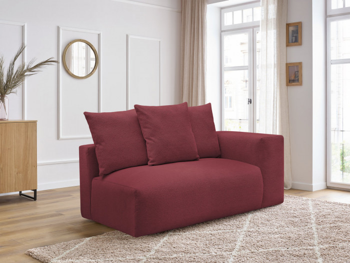 Chauffeuse 2 places avec accoudoir pour canapé modulable VOLTAIRE tissu chiné