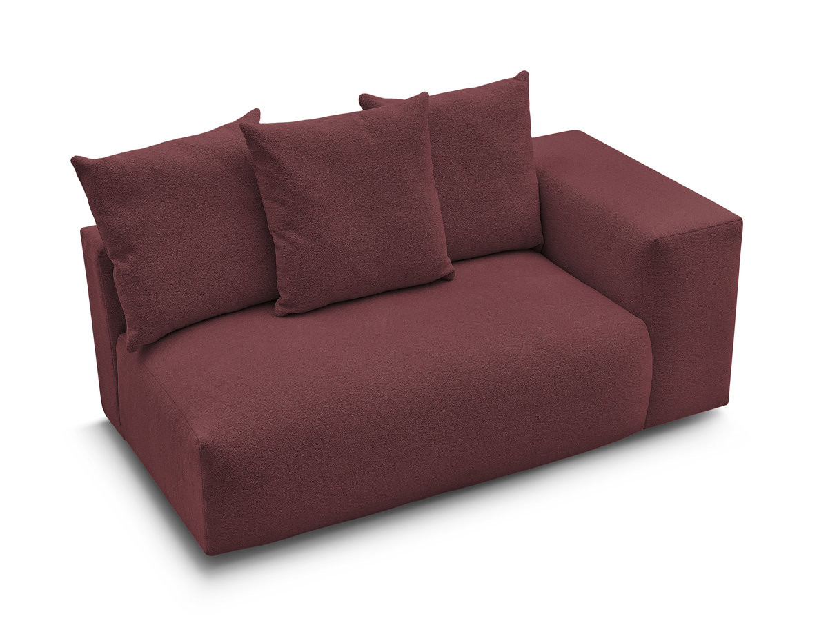 Chauffeuse 2 places avec accoudoir pour canapé modulable VOLTAIRE chiné rouge — vue 5