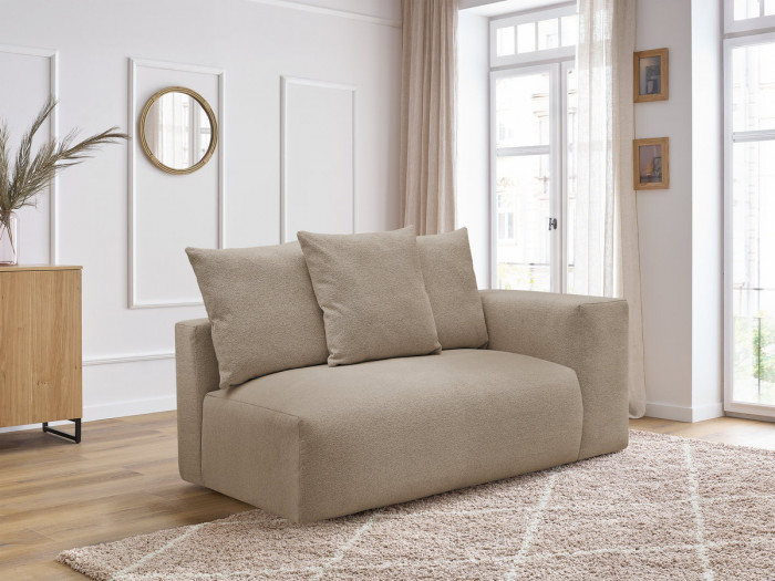 Chauffeuse 2 places avec accoudoir pour canapé modulable VOLTAIRE tissu chiné
