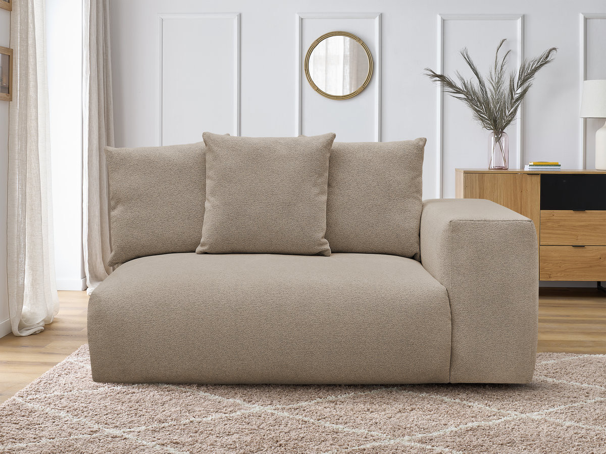 Chauffeuse 2 places avec accoudoir pour canapé modulable VOLTAIRE tissu chiné