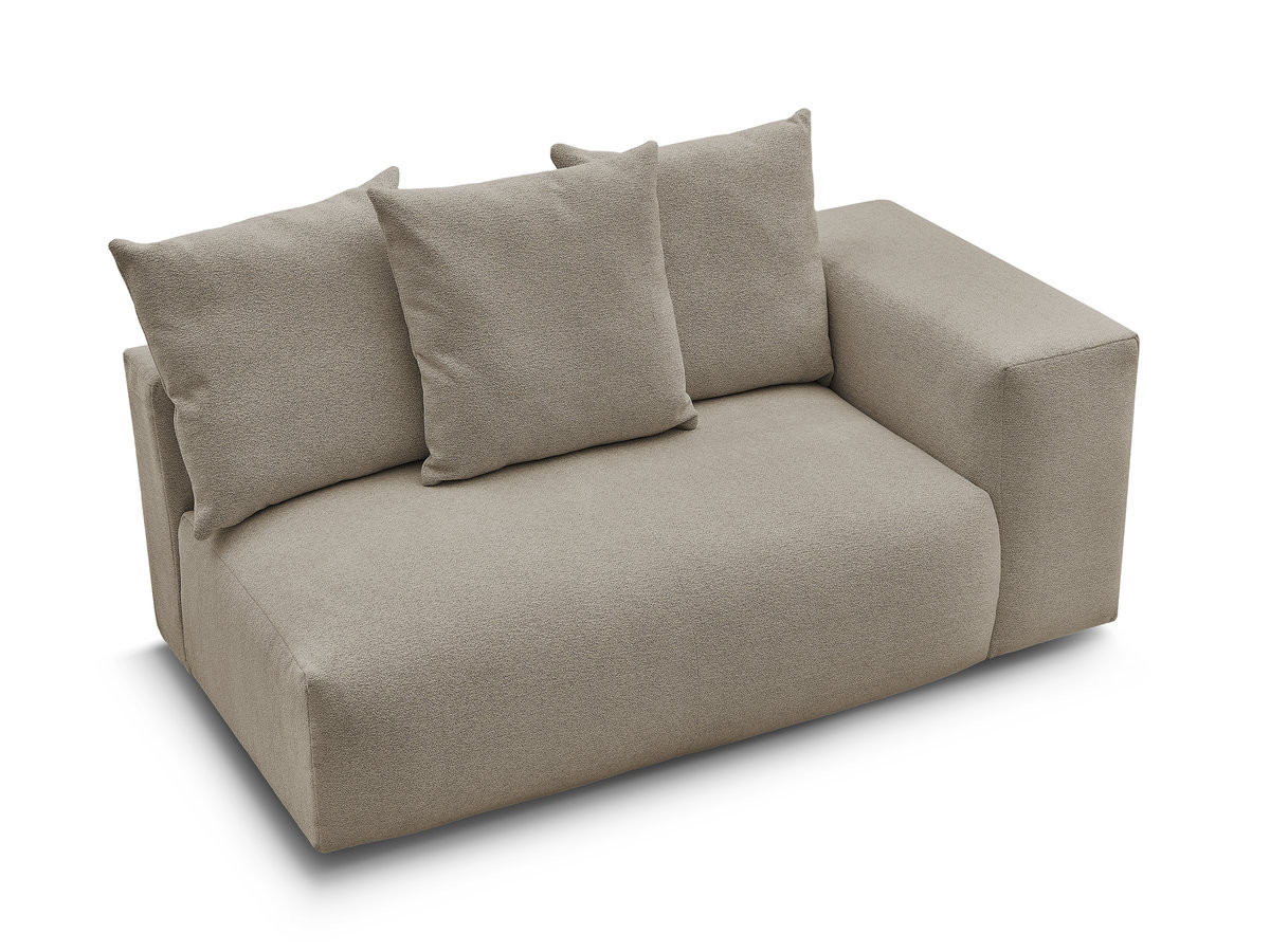 Chauffeuse 2 places avec accoudoir pour canapé modulable VOLTAIRE chiné taupe — vue 5