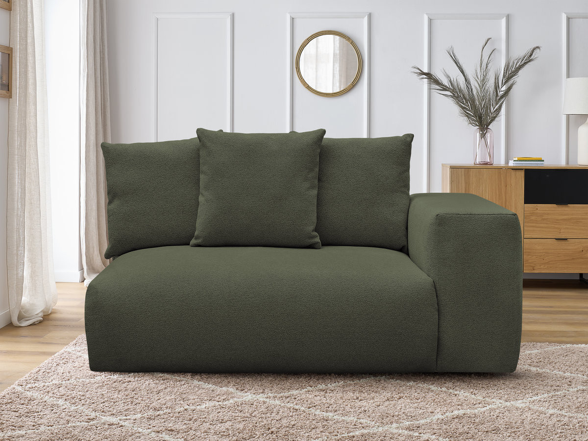 Chauffeuse 2 places avec accoudoir pour canapé modulable VOLTAIRE tissu chiné