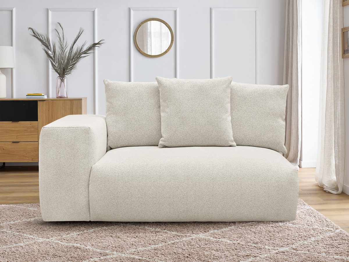 Chauffeuse 2 places avec accoudoir pour canapé modulable VOLTAIRE tissu chiné