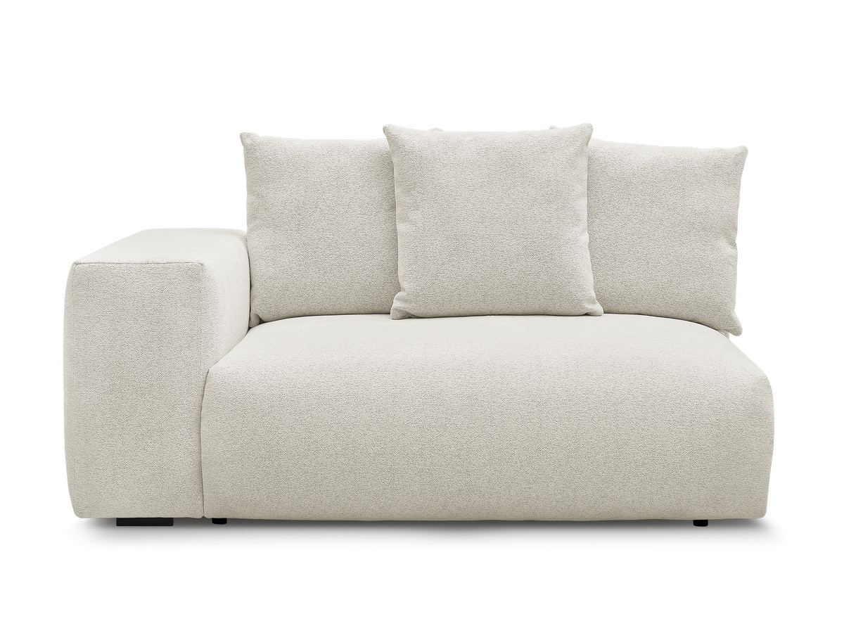 chauffeuse 2 places avec accoudoir pour canapé modulable voltaire tissu chiné de couleur blanc