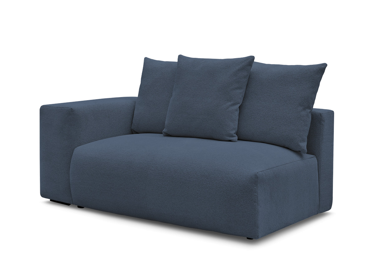 chauffeuse 2 places avec accoudoir pour canapé modulable voltaire tissu chiné de couleur bleu foncé