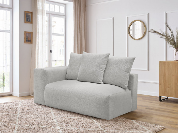 Chauffeuse 2 places avec accoudoir pour canapé modulable VOLTAIRE tissu chiné