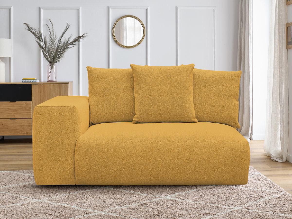 Chauffeuse 2 places avec accoudoir pour canapé modulable VOLTAIRE tissu chiné