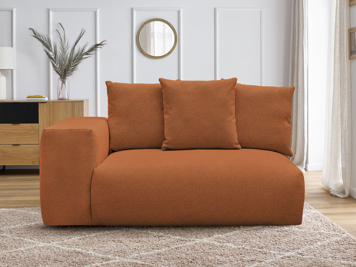 Chauffeuse 2 places avec accoudoir pour canapé modulable VOLTAIRE tissu chiné