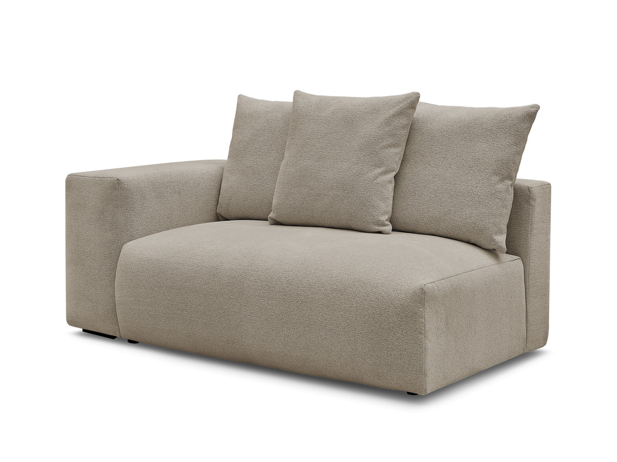 chauffeuse 2 places avec accoudoir pour canapé modulable voltaire tissu chiné de couleur taupe