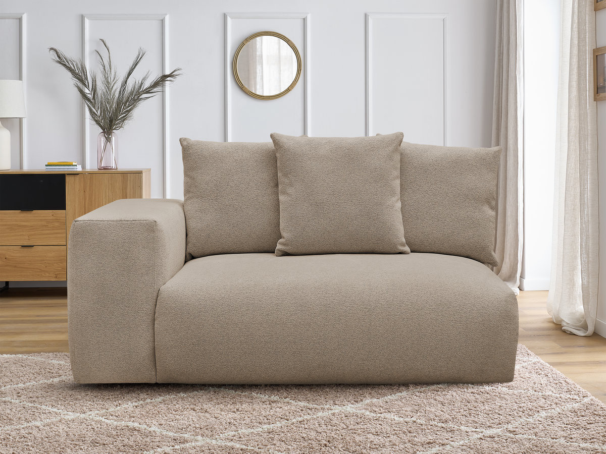 Chauffeuse 2 places avec accoudoir pour canapé modulable VOLTAIRE tissu chiné