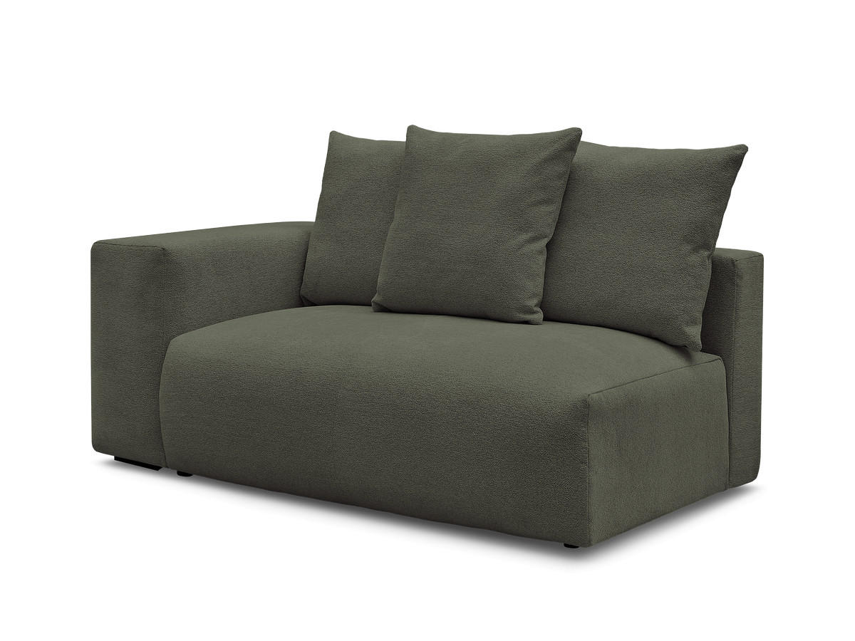 chauffeuse 2 places avec accoudoir pour canapé modulable voltaire tissu chiné de couleur vert