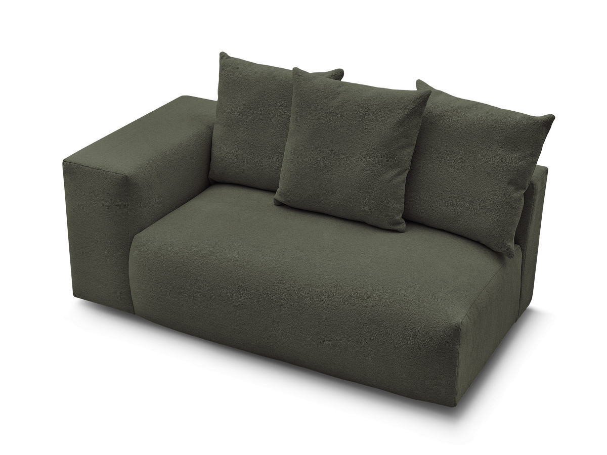 Chauffeuse 2 places avec accoudoir pour canapé modulable VOLTAIRE tissu chiné