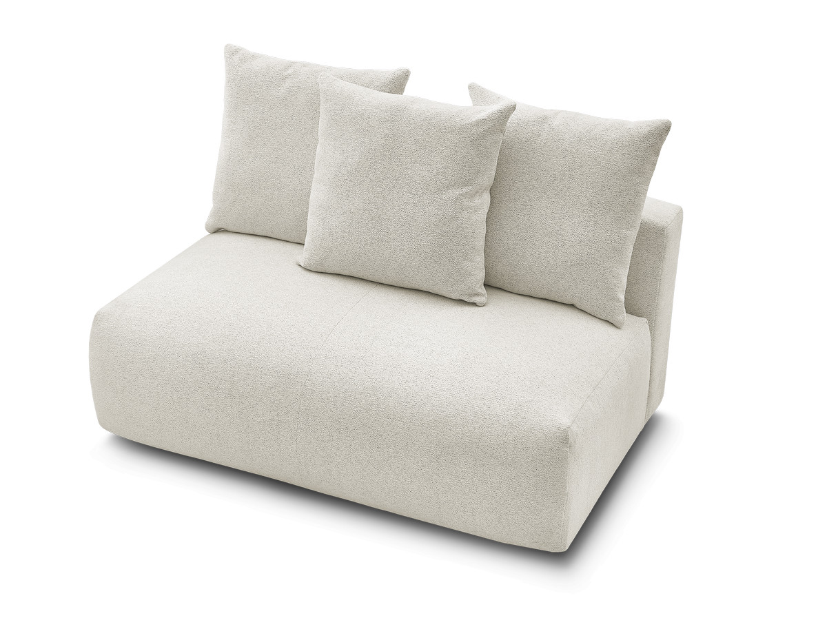 Chauffeuse 2 places sans accoudoir pour canapé modulable VOLTAIRE chiné blanc — vue 4