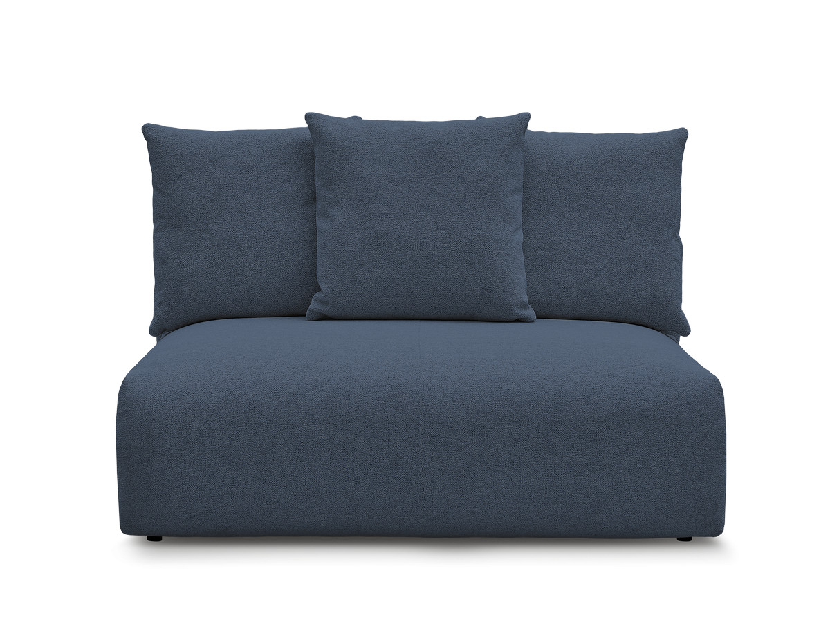 Chauffeuse 2 places sans accoudoir pour canapé modulable VOLTAIRE chiné bleu foncé