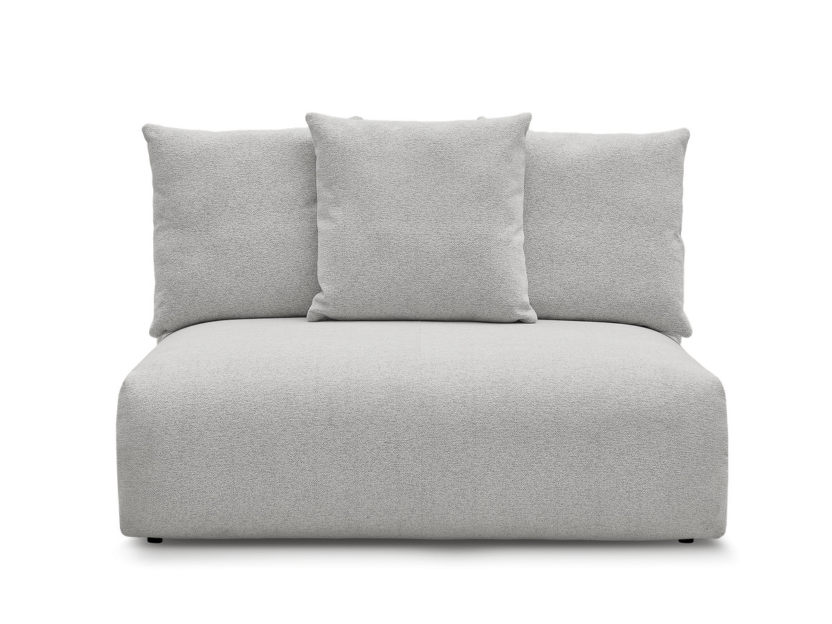 Chauffeuse 2 places sans accoudoir pour canapé modulable VOLTAIRE chiné gris clair
