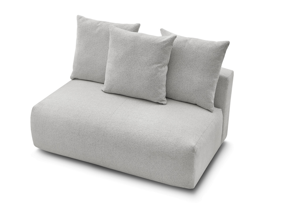 Chauffeuse 2 places sans accoudoir pour canapé modulable VOLTAIRE chiné gris clair — vue 4