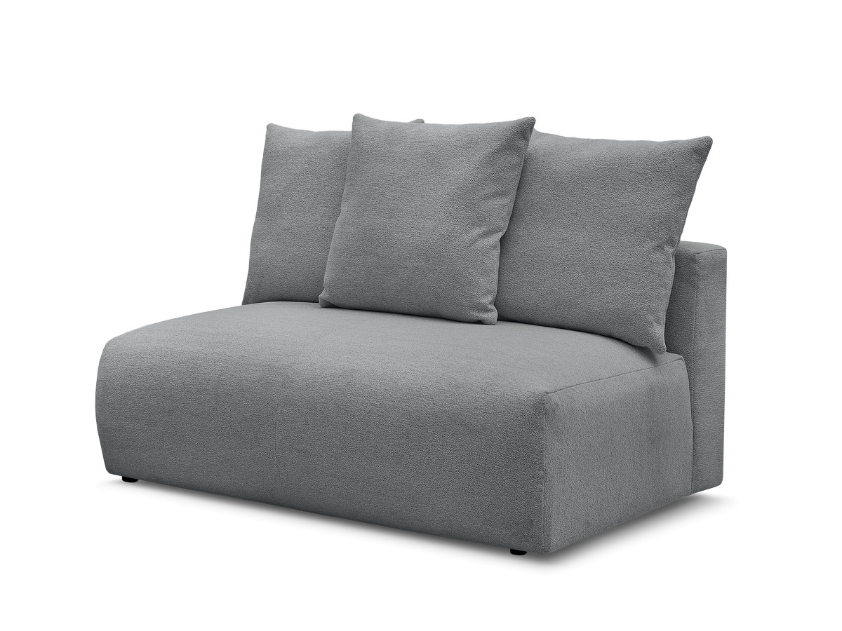 chauffeuse 2 places sans accoudoir pour canapé modulable voltaire tissu chiné de couleur gris foncé