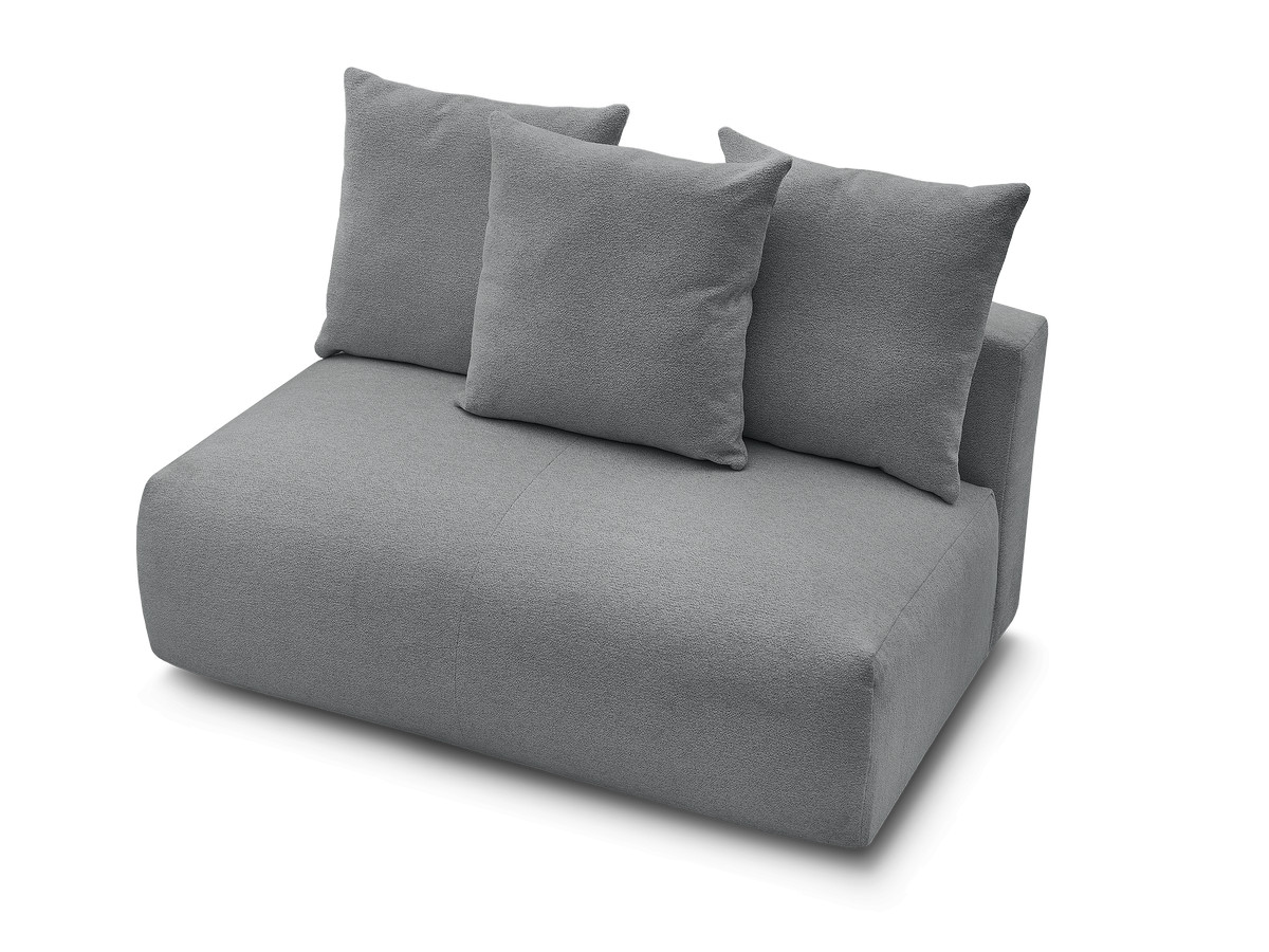 Chauffeuse 2 places sans accoudoir pour canapé modulable VOLTAIRE chiné gris foncé — vue 4
