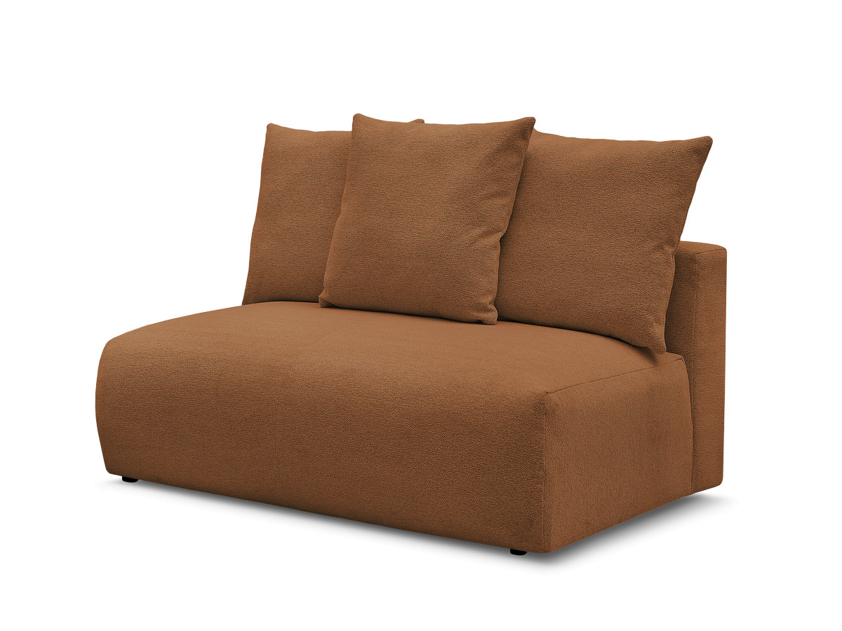 chauffeuse 2 places sans accoudoir pour canapé modulable voltaire tissu chiné de couleur orange