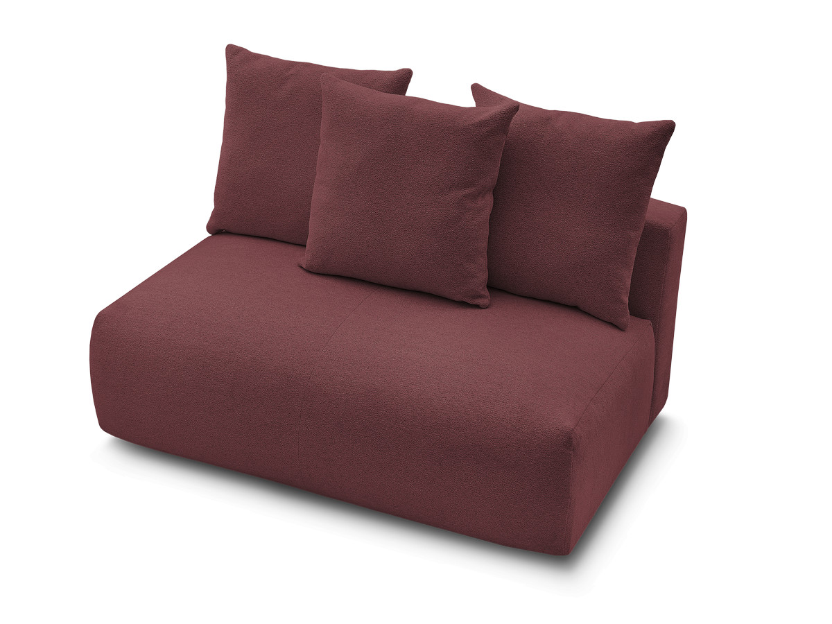 Chauffeuse 2 places sans accoudoir pour canapé modulable VOLTAIRE chiné rouge — vue 4