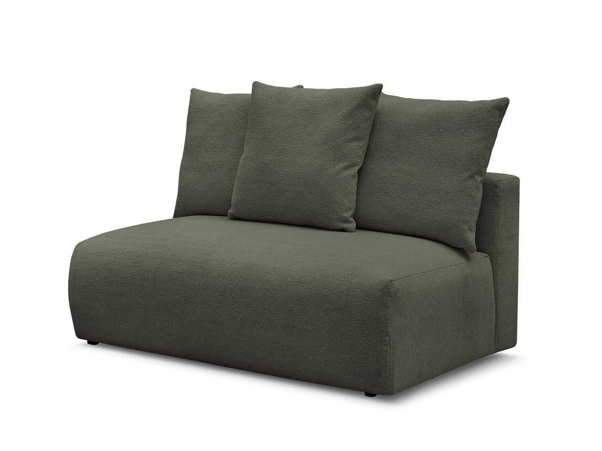 chauffeuse 2 places sans accoudoir pour canapé modulable voltaire tissu chiné de couleur vert