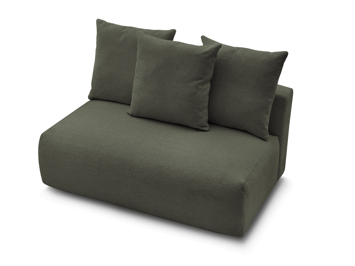Chauffeuse 2 places sans accoudoir pour canapé modulable VOLTAIRE chiné vert