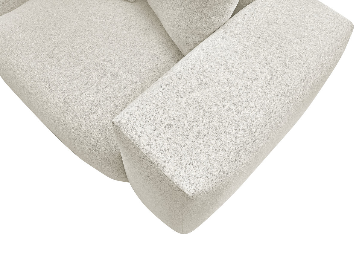 VOLTAIRE modulaire vaste hoekbank met 1 2-zits fauteuil, 1 hoek- en 1 1-zits fauteuil in gemêleerde stof met poef