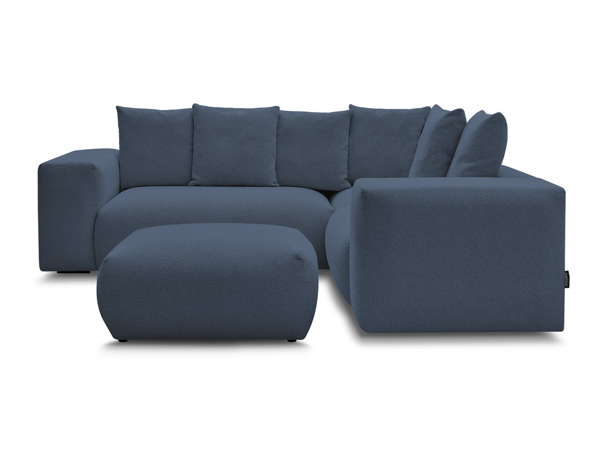 Canapé d'angle modulable VOLTAIRE chiné bleu foncé