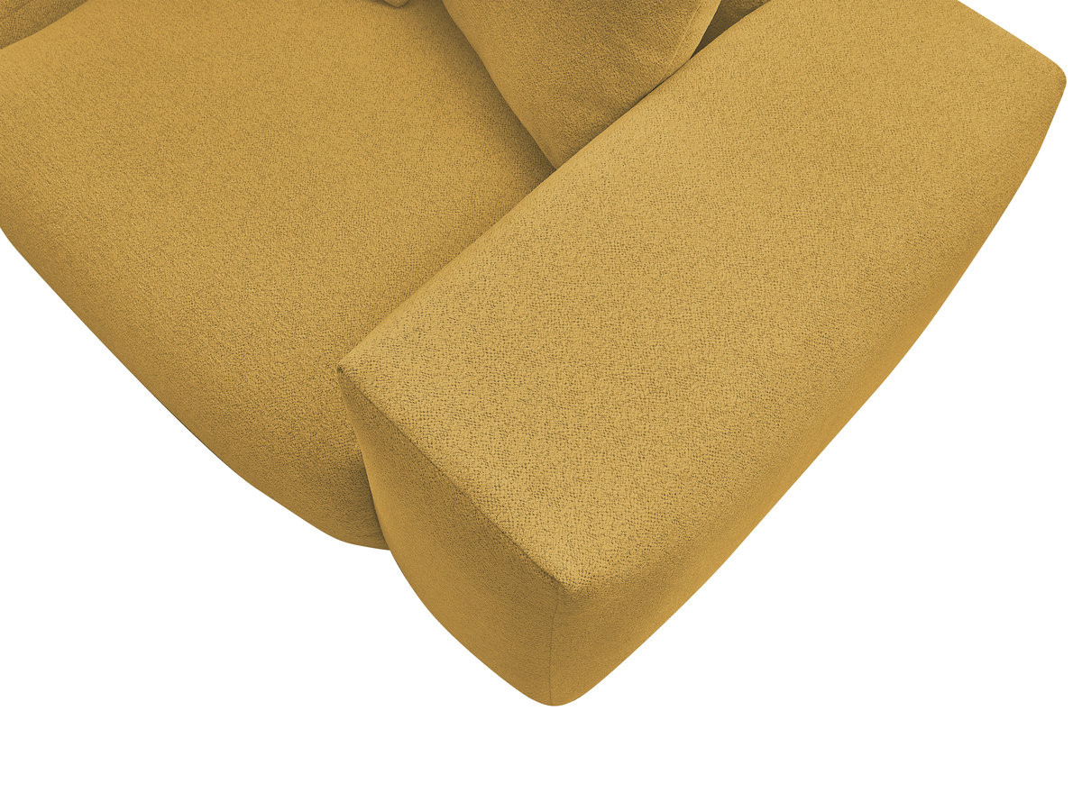 VOLTAIRE modulaire vaste hoekbank met 1 2-zits fauteuil, 1 hoek- en 1 1-zits fauteuil in gemêleerde stof met poef