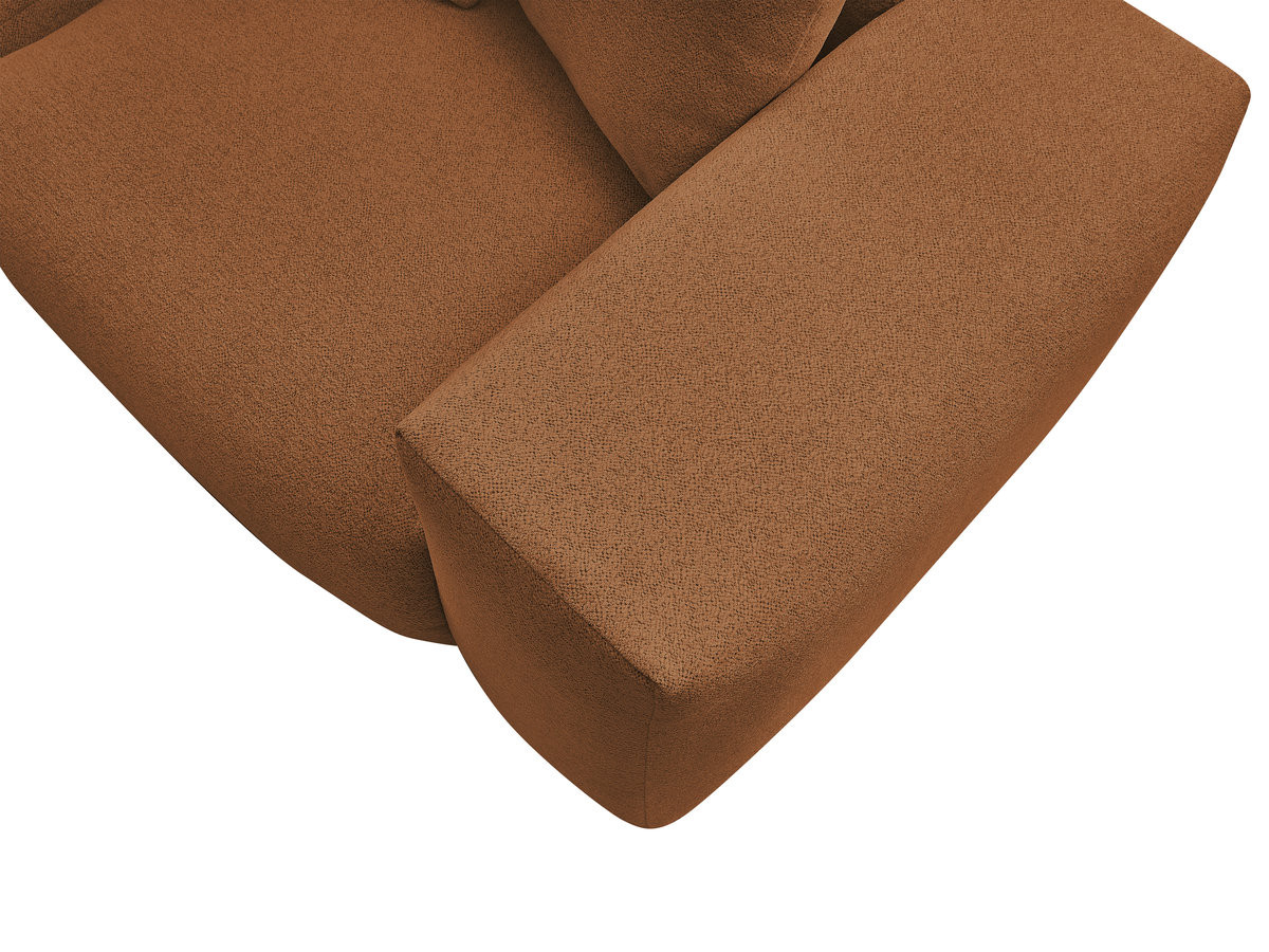 VOLTAIRE modulaire vaste hoekbank met 1 2-zits fauteuil, 1 hoek- en 1 1-zits fauteuil in gemêleerde stof met poef