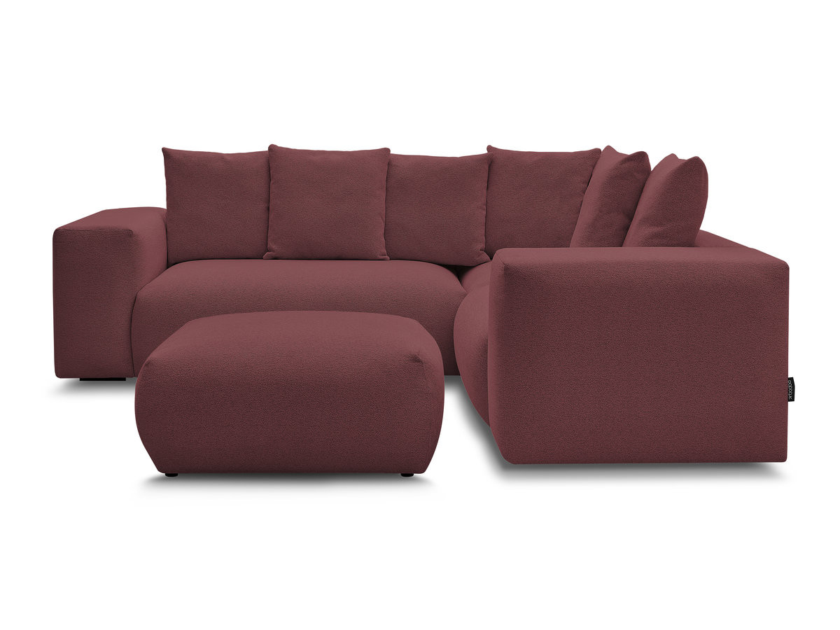 Canapé d'angle modulable VOLTAIRE chiné rouge