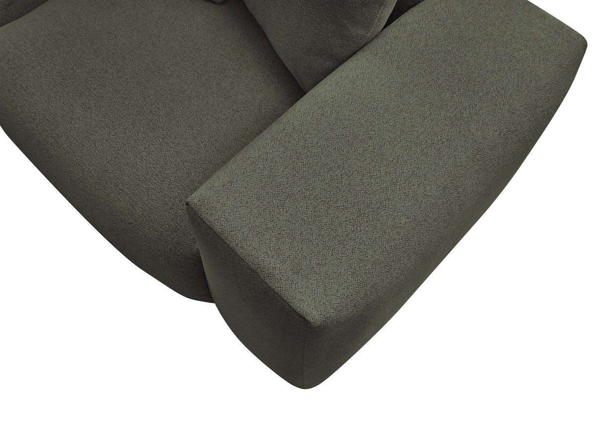 VOLTAIRE modulaire vaste hoekbank met 1 2-zits fauteuil, 1 hoek- en 1 1-zits fauteuil in gemêleerde stof met poef