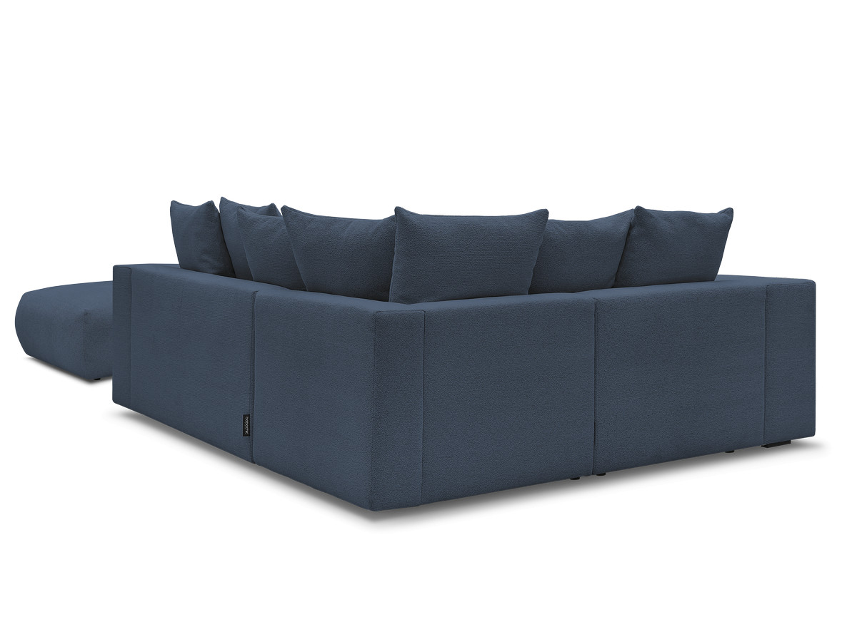 VOLTAIRE modulaire vaste hoekbank met 1 2-zits fauteuil, 1 hoek- en 1 1-zits fauteuil in gemêleerde stof met poef