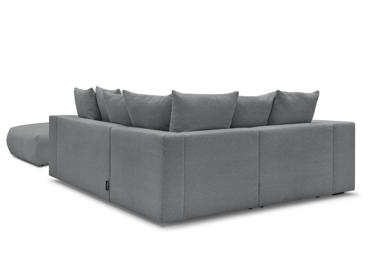 VOLTAIRE modulaire vaste hoekbank met 1 2-zits fauteuil, 1 hoek- en 1 1-zits fauteuil in gemêleerde stof met poef