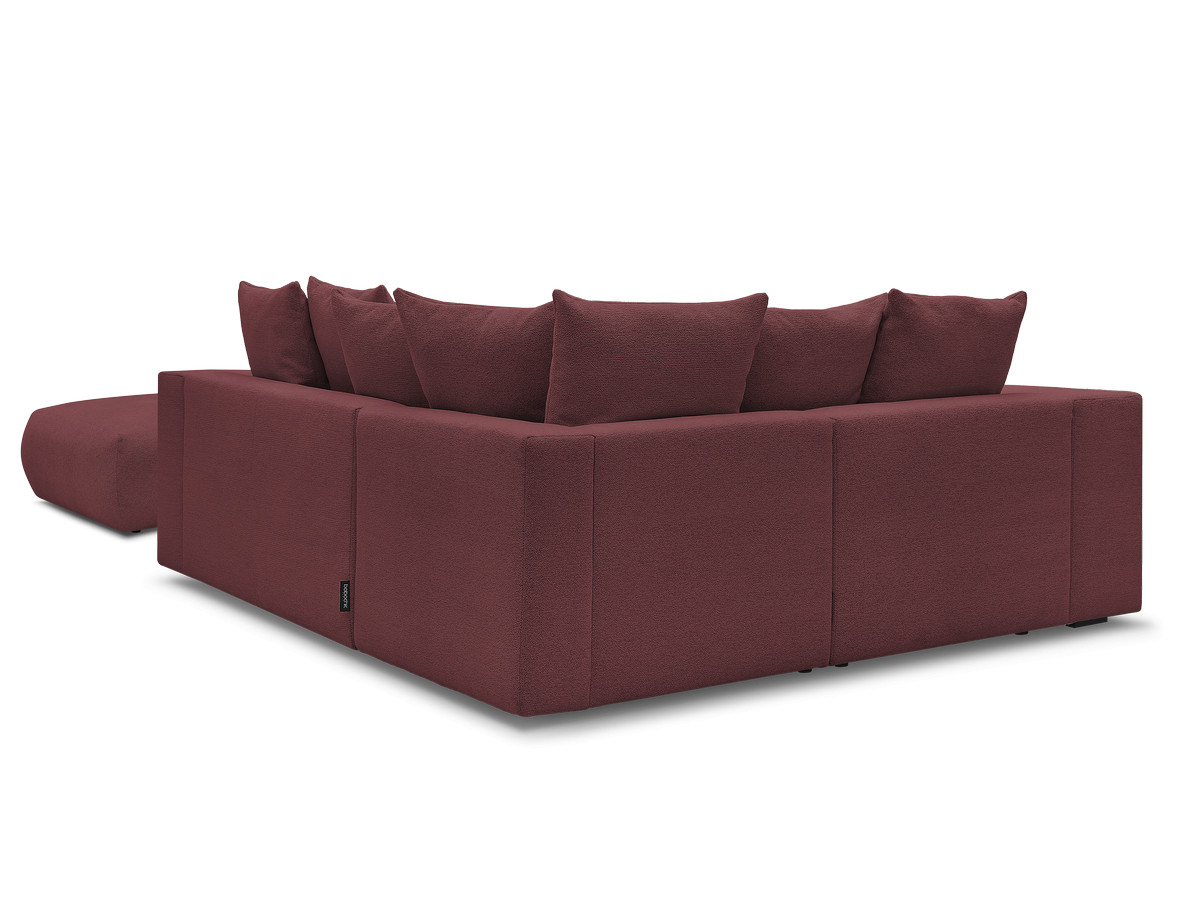 VOLTAIRE modulaire vaste hoekbank met 1 2-zits fauteuil, 1 hoek- en 1 1-zits fauteuil in gemêleerde stof met poef